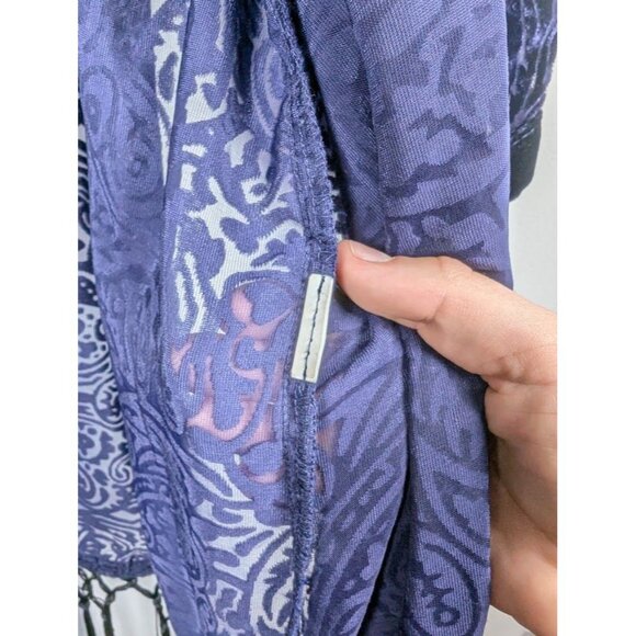 Zara Velvet Burnout Kimono Cardigan Medium Velvet Burnout Whimsigoth Witchy Boho - Picture 4 of 7